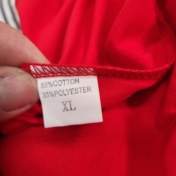 Mama Red Long Sleeve Raglan T-Shirt With Striped & Leopard Print Accents X-Large - Picture 6 of 8